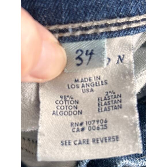 Hudson Men Denim Distressed Clifton Bootcut Jeans Pockets Dark Wash Blue Size 34 - Picture 12 of 15